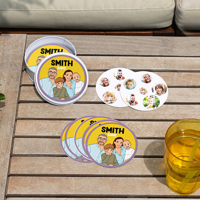 Personalisiertes Kartenspiel "Match Bubbles" mit eigenen Fotos
