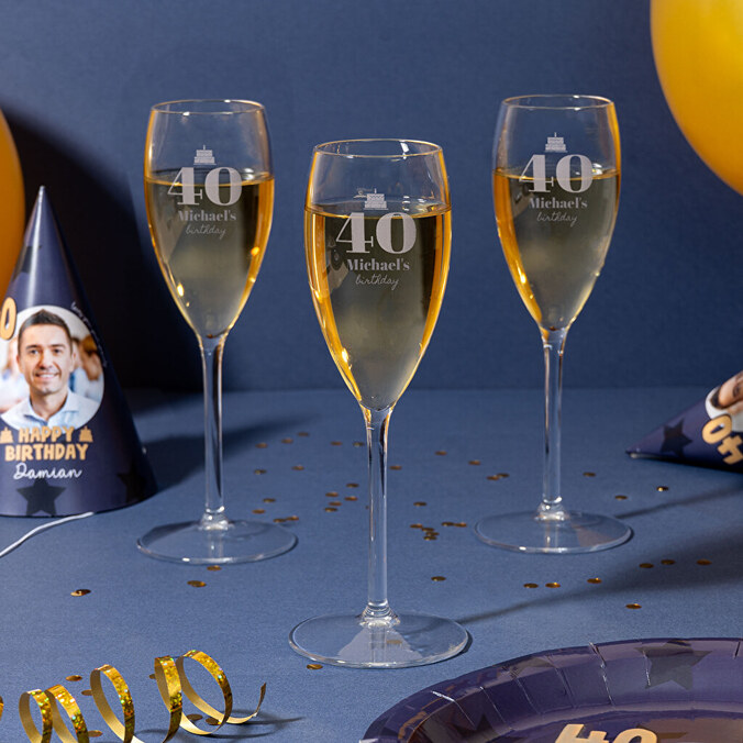 Personalised plastic champagne glass