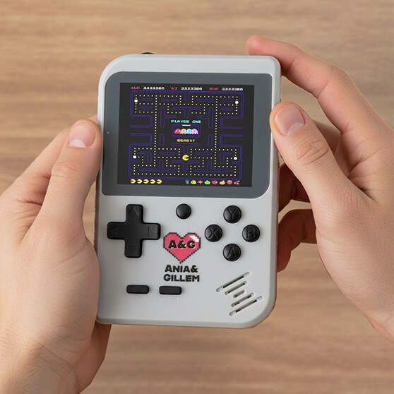 Personalisierte tragbare Retro-Konsole mit 256 Farbespielen Personalisierte tragbare Retro-Konsole mit 256 Farbespielen