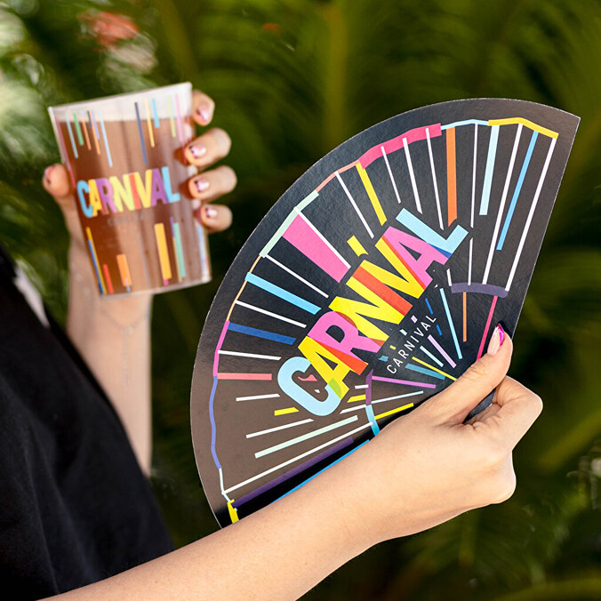 Personalised advertising cardboard hand fan
