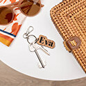 Houten sleutelhanger met gepersonaliseerde naam