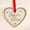 Personalised heart shaped acrylic Christmas ornament