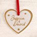 Personalised heart shaped acrylic Christmas ornament