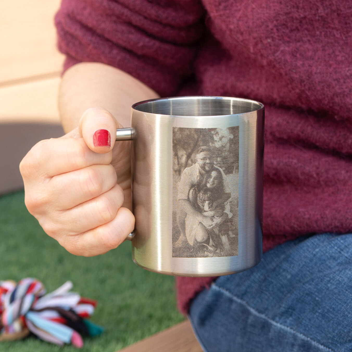 Stål kop graveret 20 cl