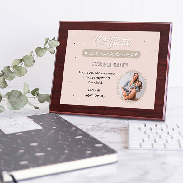 Plaque commémorative en bois personnalisée
