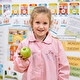 Schoolschort met knopen bedrukken