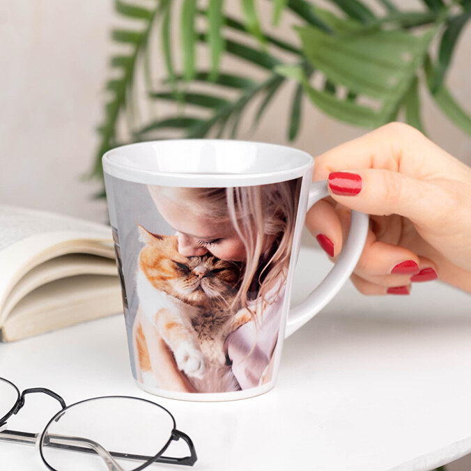 Konische Tasse mit Foto / Text bedrucken lassen