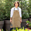 Brown embroidered apron