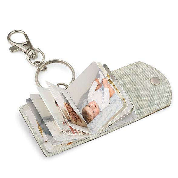 Porte-clés mini livre photo 18 pages personnalisé