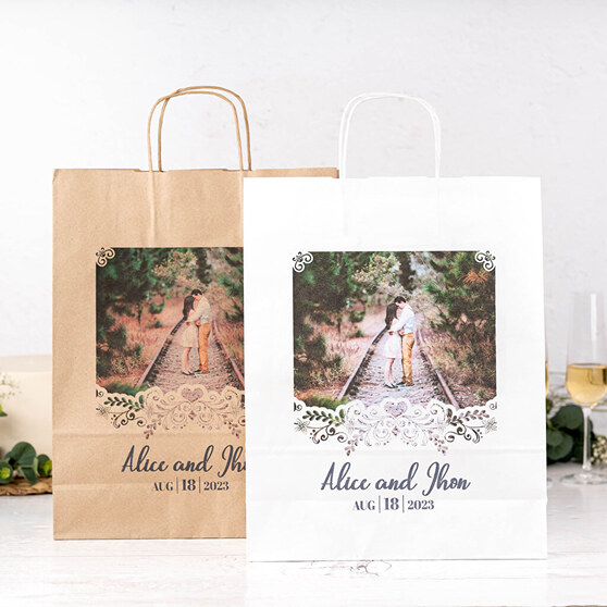 Bolsas Kraft de papel para Botellas de Vino. Detalles de Bodas Baratas