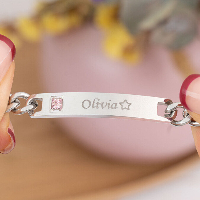 Bracciale a catena inciso per donna