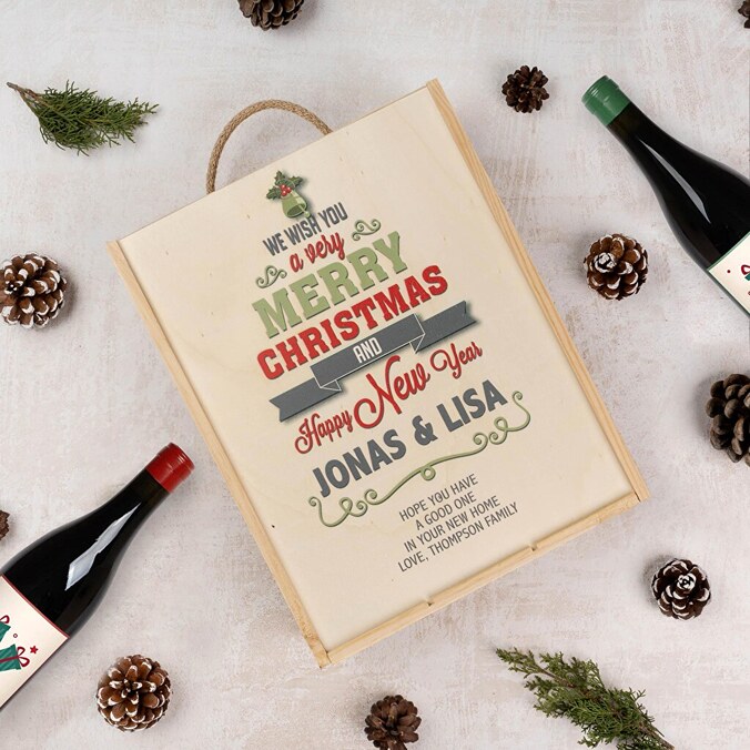 Potrójne personalizowane pudełko na wino