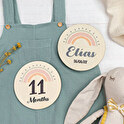 Personalised wooden milestone cards