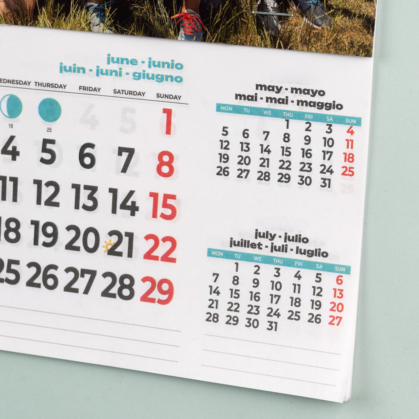 Personalisierte Kühlschrankmagnetkalender