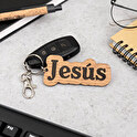 Houten sleutelhanger met gepersonaliseerde naam