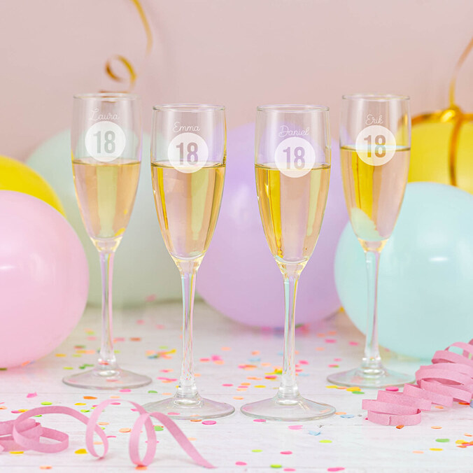 Gepersonaliseerde set 2 champagne glazen