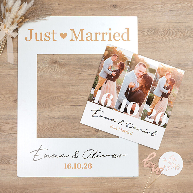 Personalised selfie photo frame for photo booth