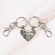 Porte-clés coeur séparable gravé