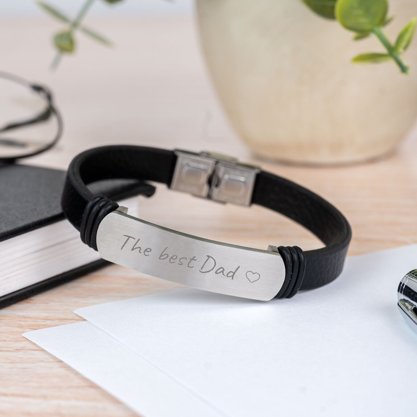 Personalised leather bracelets for men