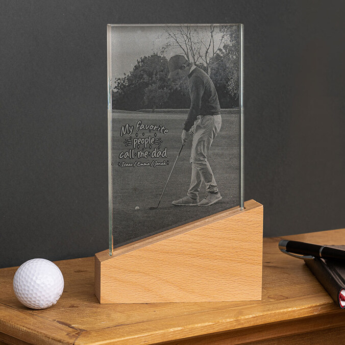 Trofeo cristal rectangular grabado Premium