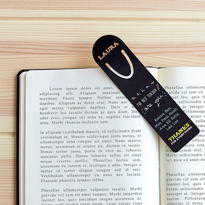Personalised aluminium bookmark