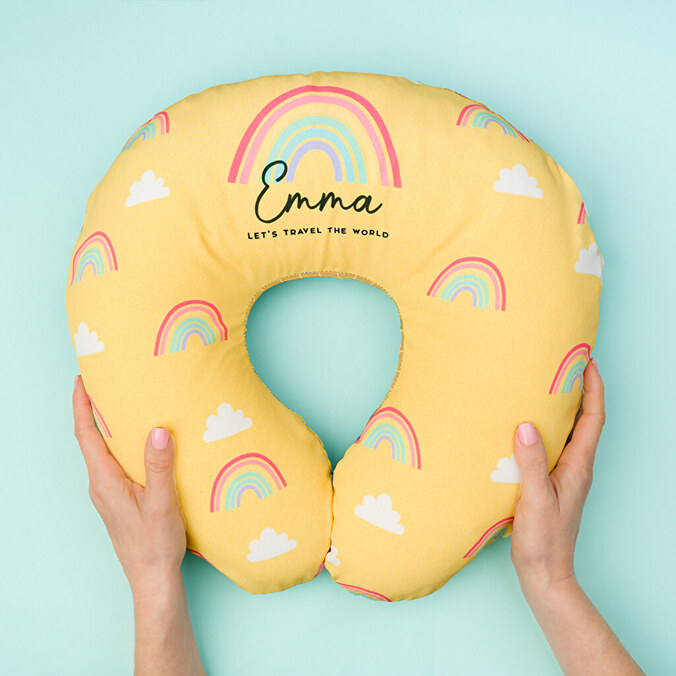 Personalised travel neck pillow