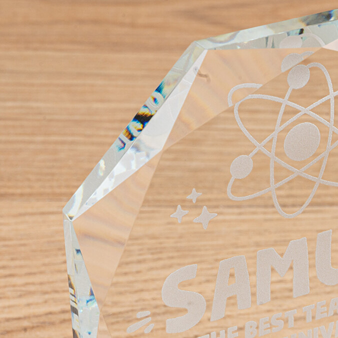 Trofee Glas Achthoekig Klein