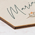 Llavero madera personalizado hexagonal