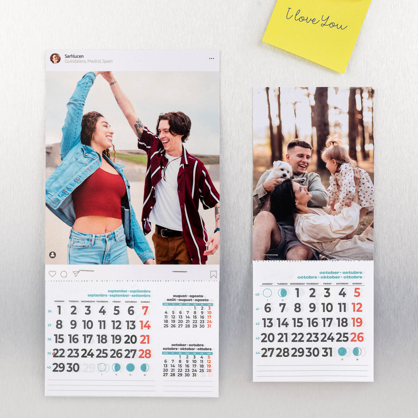 Personalised magnetic fridge calendars