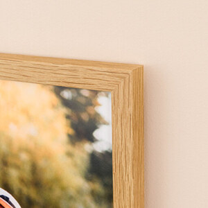 Photo print with wooden frame