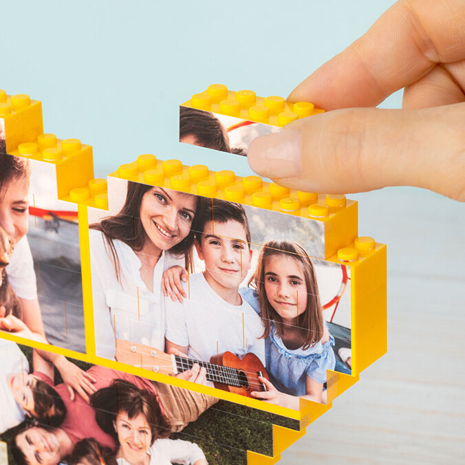 Puzzle Block Mini personalizado con forma de corazón