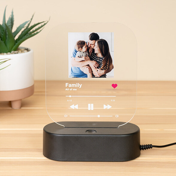 Lâmpada 3D personalizada com base de plástico