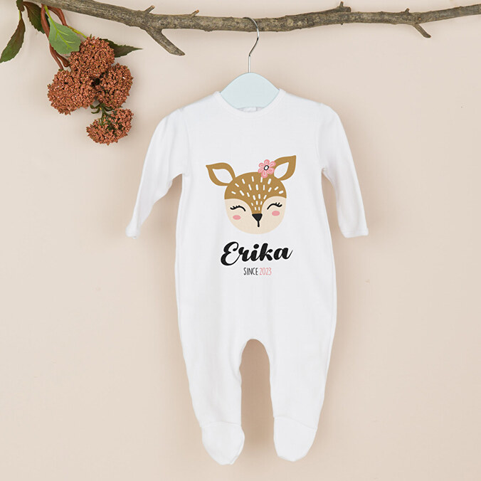 Personlig baby pyjamas med billede og navn