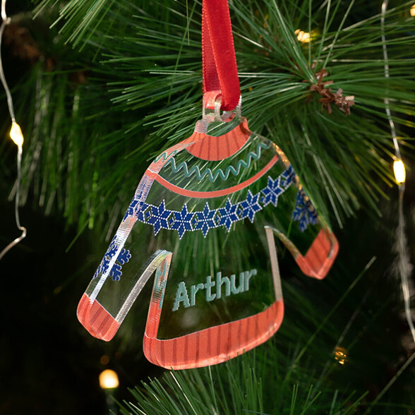 Adornos navideños personalizados de metacrilato