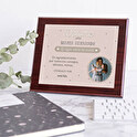 Placa conmemorativa personalizada de caoba