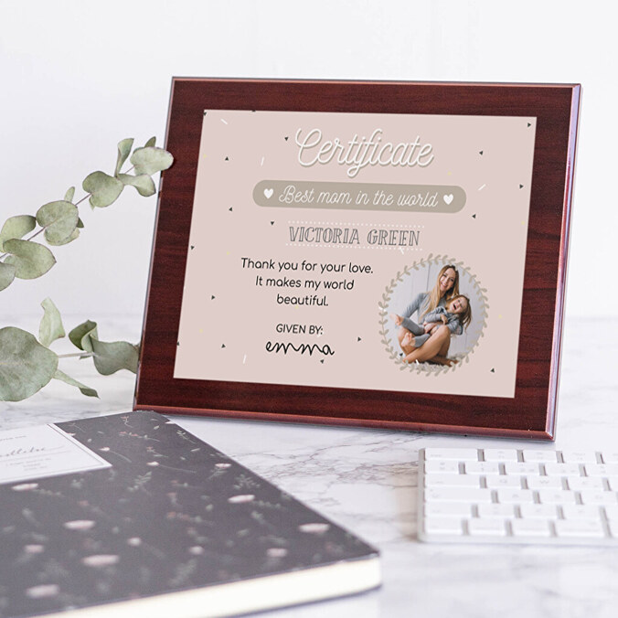 Personalised mahogany wood plate