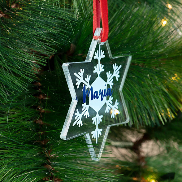 Adornos navideños personalizados de metacrilato