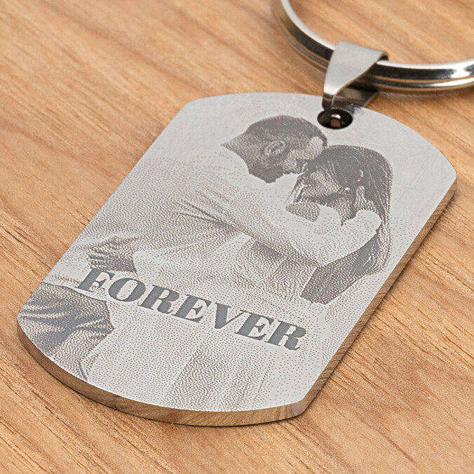 Personalised engraved long keyring