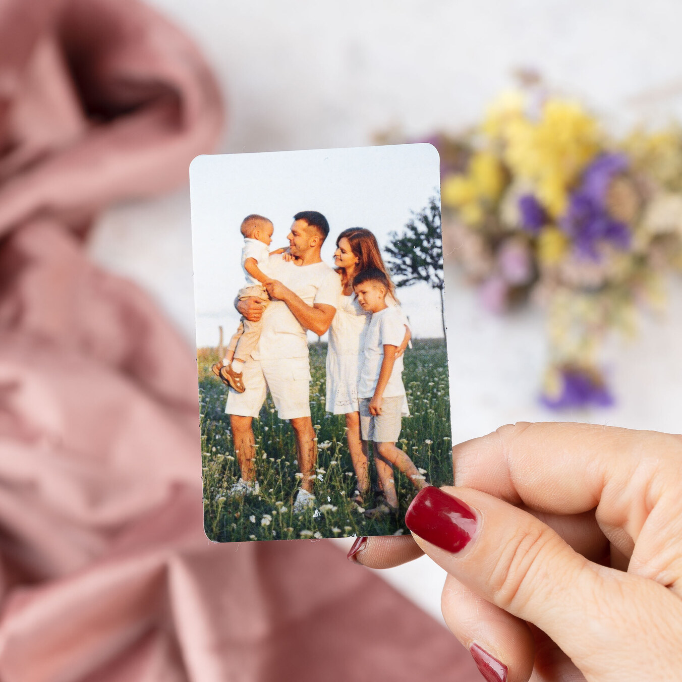 Personalizowany prostokatny magnes elestyczny 5x3,3 cm
