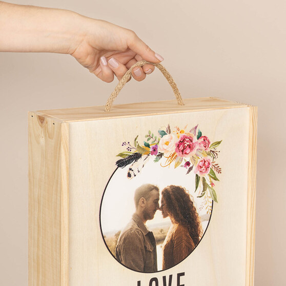 Cassetta in legno tripla personalizzata per bottiglie di vino Cassetta in legno tripla personalizzata per bottiglie di vino
