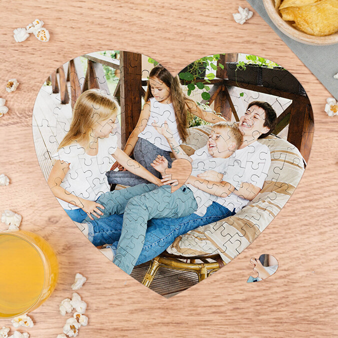 Personalised heart shaped jigsaw puzzle