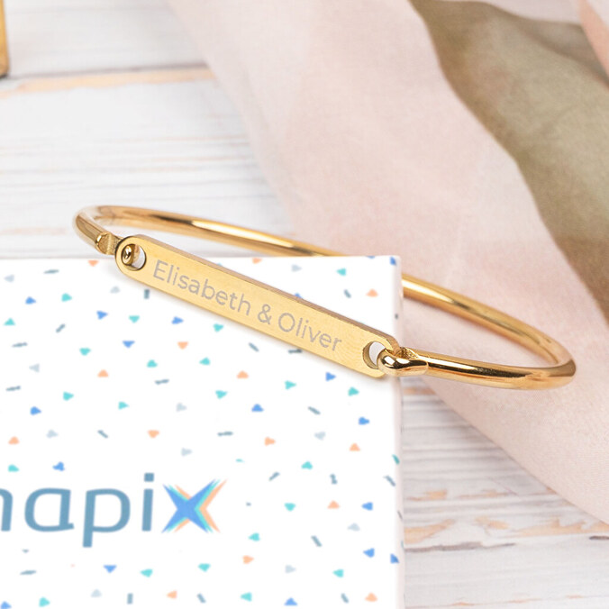 Engraved bangle bracelet