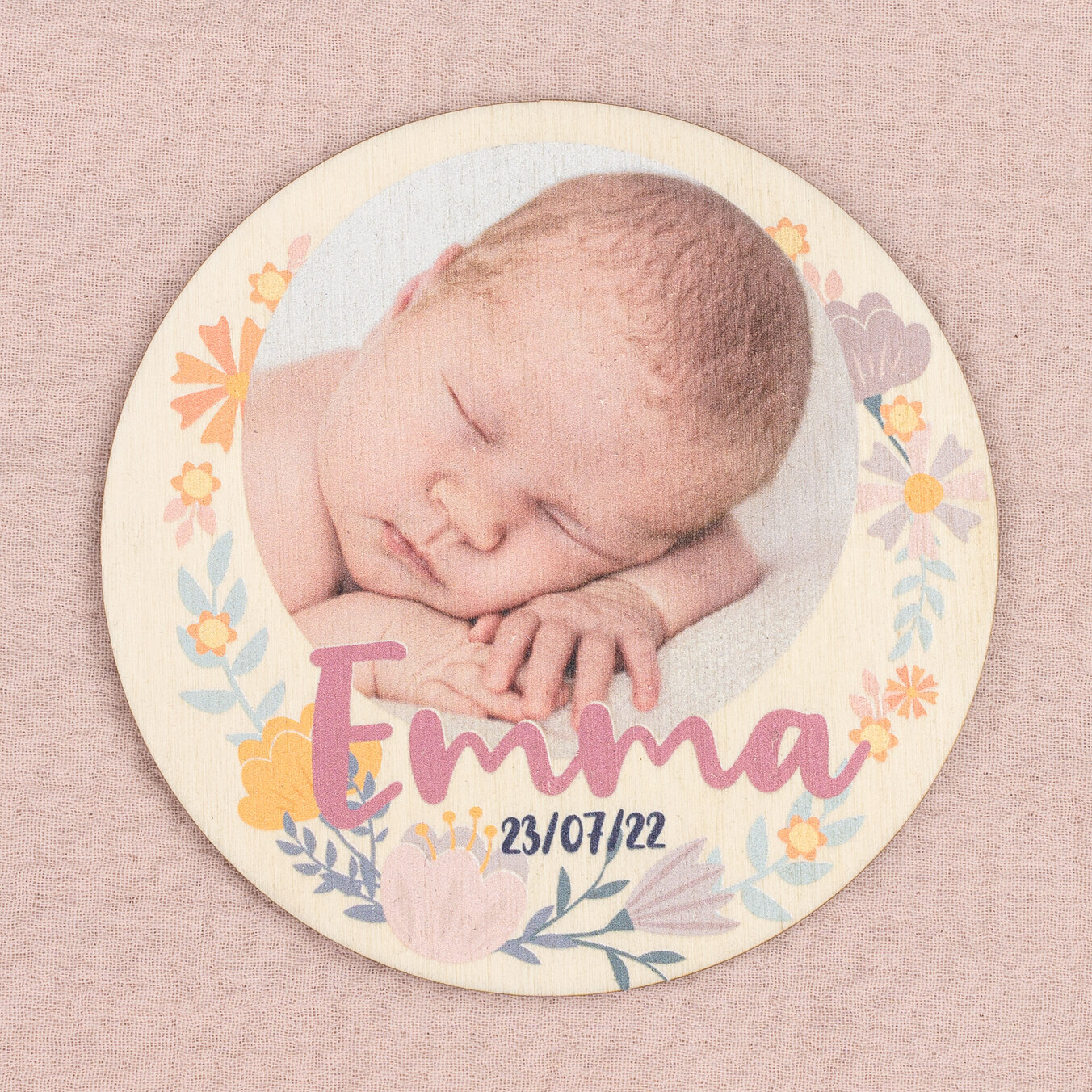 Personalised wooden milestone cards