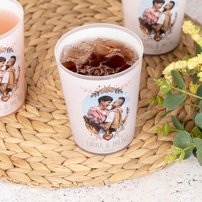 Vaso personalizado reutilizable de plástico 500 ml.