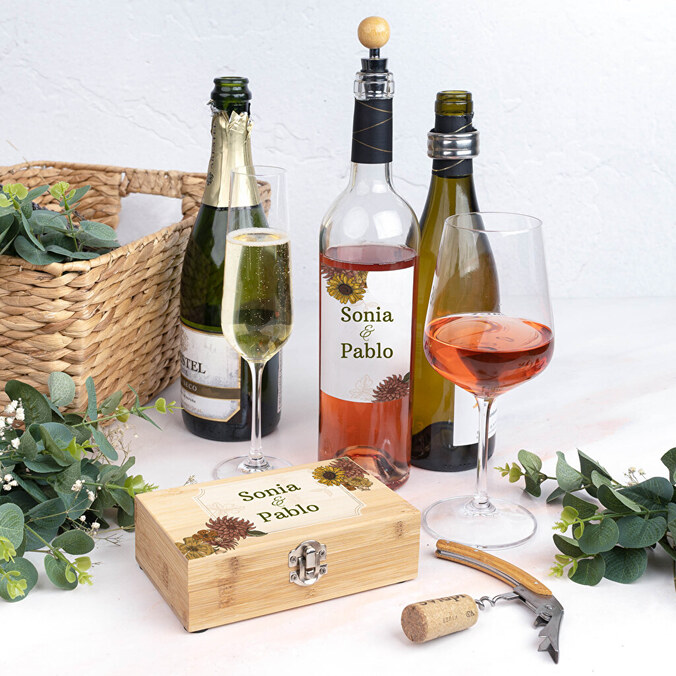 Set di accessori da vino con cofanetto personalizzato