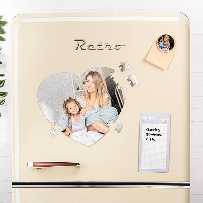 Personalised heart shaped magnetic puzzle