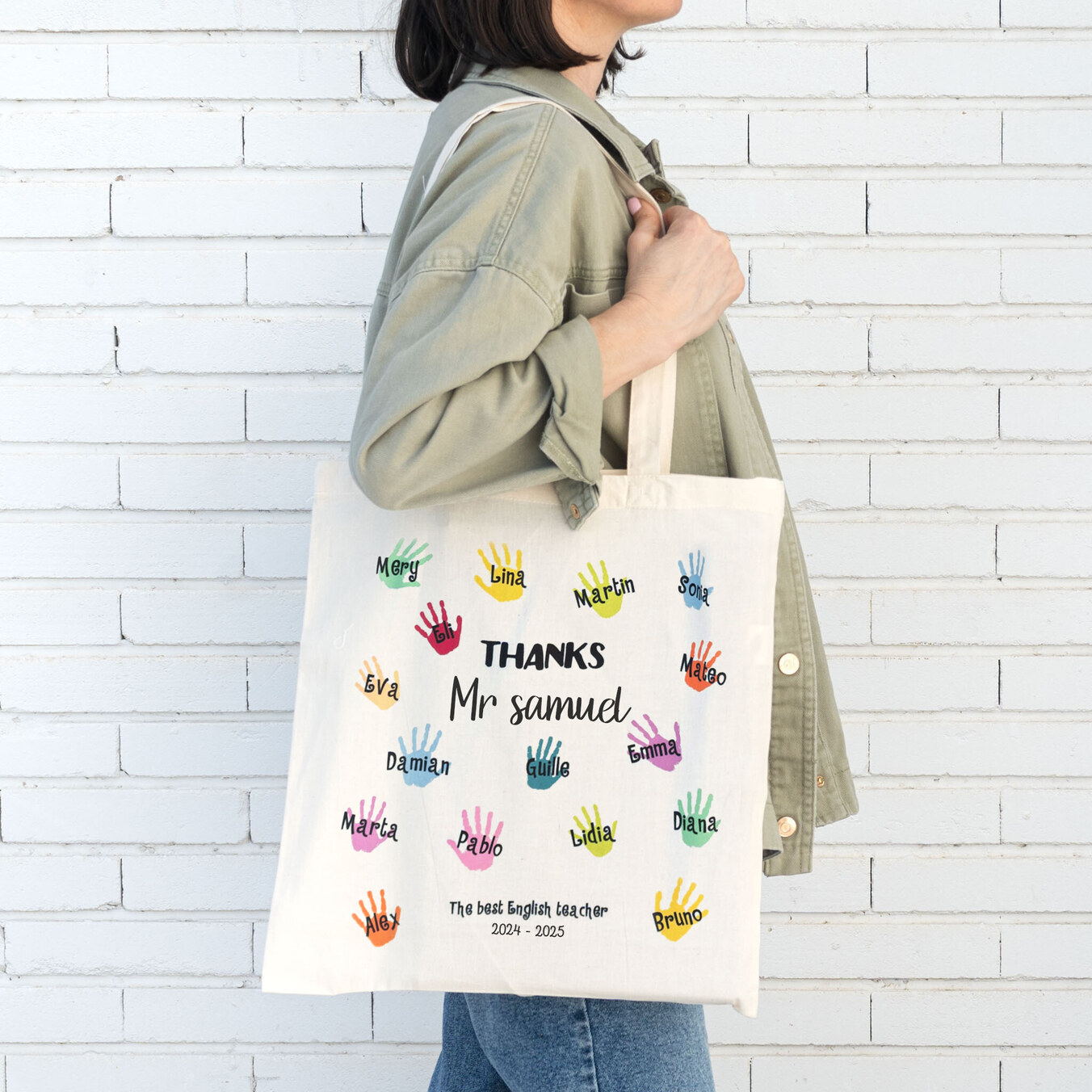 Personalised cotton tote bag (1 side)