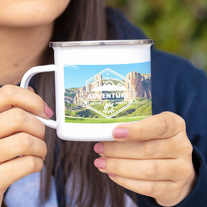 Taza esmaltada personalizada