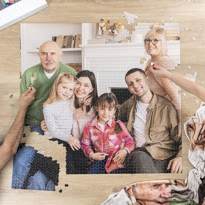 Rechteckige Puzzle aus Karton mit Foto bedrucken lassen