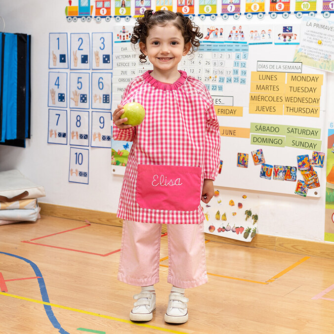 Schoolschort zonder knopen bedrukken